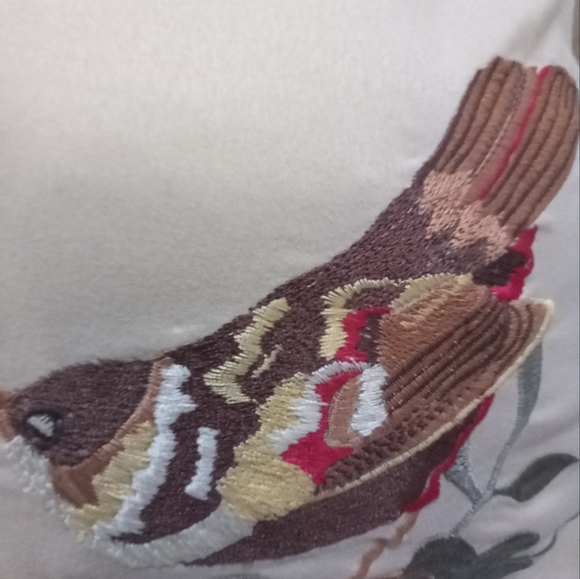 Bird Crocheted Pillow 17.5 " X 12" - Picture 3 of 4